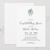 Simple Blue Wildflower Couples Weduwde Shower Kaart (Voorkant / Achterkant)