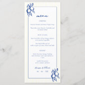 Simple Blue & Yellow Doodle Lemons Wedding Menu (Voorkant)