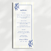 Simple Blue & Yellow Doodle Lemons Wedding Menu