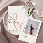 Simple Blush Black Photo Save The Date