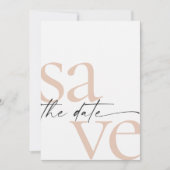 Simple Blush Black Photo Save The Date (Voorkant)