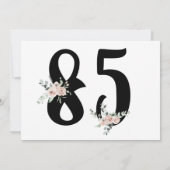 Simple Blush Floral 85th Birthday Party Invitation Kaart (Achterkant)