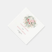 Simple Blush Floral Greenery Wedding Napkins Servet (Hoek)