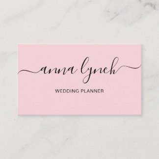 Simple Blush handgeschreven script kalligrafie Visitekaartje