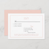Simple Blush Modern Font Wedding RSVP Kaart (Voorkant / Achterkant)