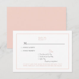 Simple Blush Modern Font Wedding RSVP Kaart
