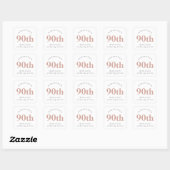 Simple Blush Pink 90th Party Dank u Vierkante Sticker (Vel)
