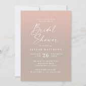 Simple Blush Pink & Beige Ombre Vrijgezellenfeest Kaart (Voorkant)