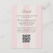Simple Blush Pink Cabana Stripes Wedding Details Informatiekaartje (Voorkant)