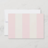 Simple Blush Pink Cabana Stripes Wedding RSVP (Achterkant)