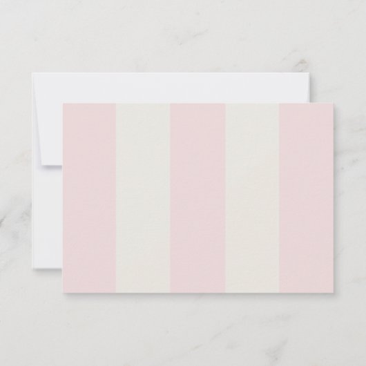 Simple Blush Pink Cabana Stripes Wedding RSVP Kaartje (Achterkant)