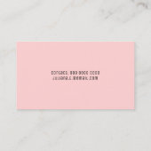 Simple Blush Pink Feminine Visitekaartje (Achterkant)