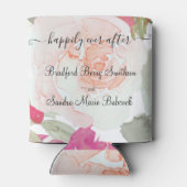 Simple Blush Pink Fushia Bloemen Huwelijksgunst Blikjeskoeler (Achterkant)