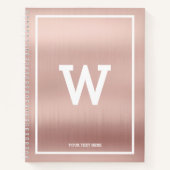 Simple Blush Pink Initiaal Monogram Sketchbook Notitieboek (Voorkant)