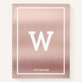 Simple Blush Pink Initiaal Monogram Sketchbook Notitieboek