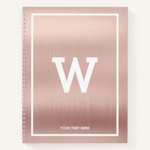 Simple Blush Pink Initiaal Monogram Sketchbook Notitieboek