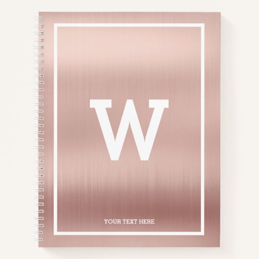 Simple Blush Pink Initiaal Monogram Sketchbook Notitieboek (Voorkant)