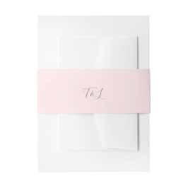 Simple Blush Pink | Lavender Initials Wedding Uitnodigingen Wikkel