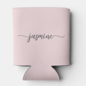 Simple Blush Pink Monogram Girly Script Koelbox Blikjeskoeler (Achterkant)