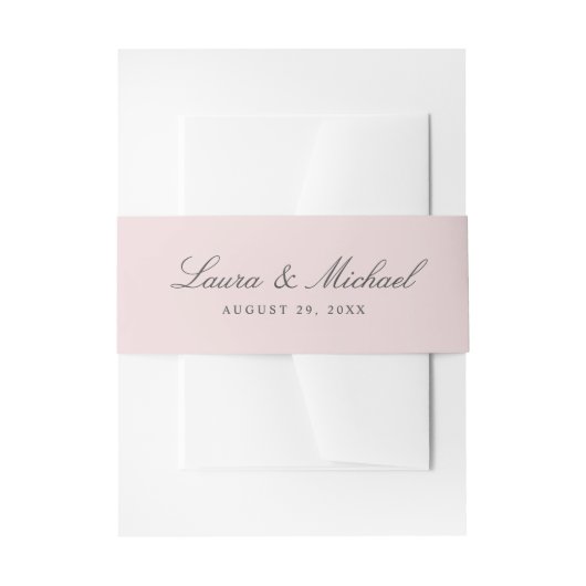 Simple Blush Pink Personalized Wedding Uitnodigingen Wikkel (Voorkant Voorbeeld)