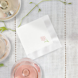Simple Blush Pink Rose   witte servetten