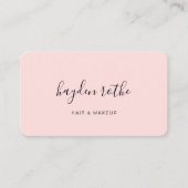 Simple Blush Pink Signature Script Beauty Visitekaartje (Voorkant)