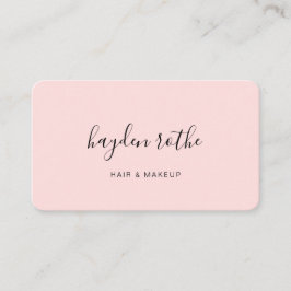 Simple Blush Pink Signature Script Beauty Visitekaartje