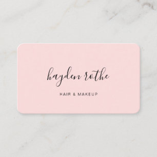 Simple Blush Pink Signature Script Beauty Visitekaartje