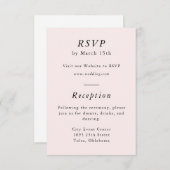 Simple Blush Pink Spring RSVP-kaart Informatiekaartje (Voorkant / Achterkant)