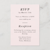 Simple Blush Pink Spring RSVP-kaart Informatiekaartje (Voorkant)
