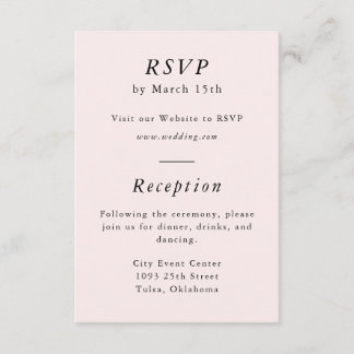 Simple Blush Pink Spring RSVP-kaart Informatiekaartje