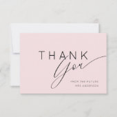 Simple Blush Pink Thank You Bridal Shower  Bedankkaart (Voorkant)