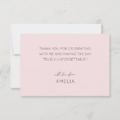 Simple Blush Pink Thank You Bridal Shower  Bedankkaart (Achterkant)
