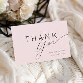 Simple Blush Pink Thank You Bridal Shower Bedankkaart