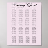 Simple Blush Pink Wedding Seating Chart Poster (Voorkant)