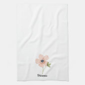 Simple Blush Watercolor Flower Name Theedoek (Verticaal)
