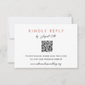 Simple Blush Wedding Website RSVP QR Code Kaart (Voorkant)