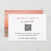 Simple Blush Wedding Website RSVP QR Code Kaart (Voorkant / Achterkant)