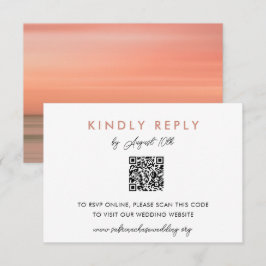 Simple Blush Wedding Website RSVP QR Code Kaart