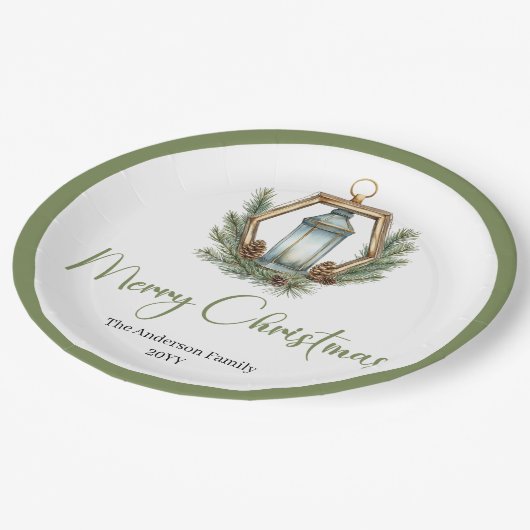 Simple Bohemian Christmas Lantern in Neutral Plate Papieren Bordje (Gekanteld)