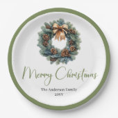 Simple Bohemian Christmas Wreath in Trendy Plate Papieren Bordje (Voorkant)
