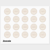 Simple Boho Arch Ivory Wedding Bedankt Ronde Sticker (Vel)