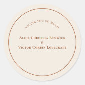 Simple Boho Arch Ivory Wedding Bedankt Ronde Sticker (Voorkant)