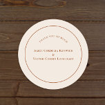 Simple Boho Arch Ivory Wedding Bedankt Ronde Sticker<br><div class="desc">Deze Eenvoudige Boho Arch Ivory Wedding Dank u het klassieke Ronde ontwerp van de Sticker kenmerkt een verfijnd gedempt palet van neutraal ivoor, in combinatie met prachtige mix en gelijke opties van roestterracotta, sage green en pruimen. De onderverklaarde elegantie van eenvoudige typografie en zachte bogen creëer een verzachtend en gepolijst...</div>