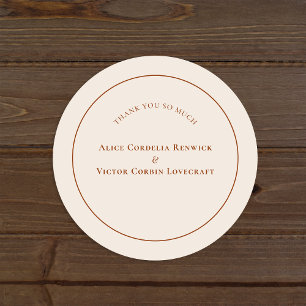 Simple Boho Arch Ivory Wedding Bedankt Ronde Sticker