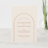 Simple Boho Arch Ivory Wedding Folded Programma (Voorkant)