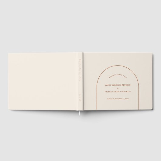Simple Boho Arch Ivory Wedding Gastenboek (Volledig)