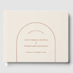 Simple Boho Arch Ivory Wedding Gastenboek<br><div class="desc">Dit Eenvoudige Boho Arch Ivory Wedding Guest Book-ontwerp biedt een geavanceerd gedempt palet van neutraal ivoor, gekoppeld aan prachtige mix en luciferopties van roestterracotta, sage green en plum. De onderverklaarde elegantie van eenvoudige typografie en zachte bogen creëer een verzachtend en gepolijst estheticum met een klassieke, minimalistische stijl. De coördinerende aanvullende...</div>