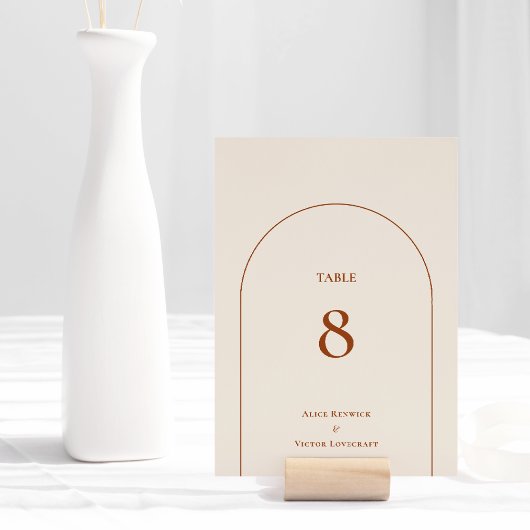 Simple Boho Arch Ivory Wedding Kaart