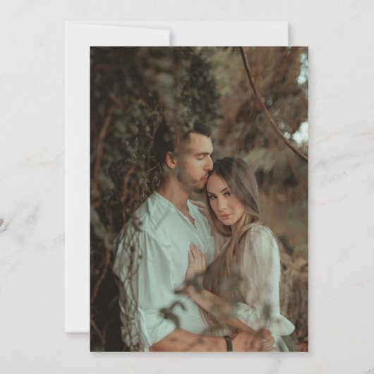 Simple Boho Arch Ivory Wedding Photo Kaart (Achterkant)